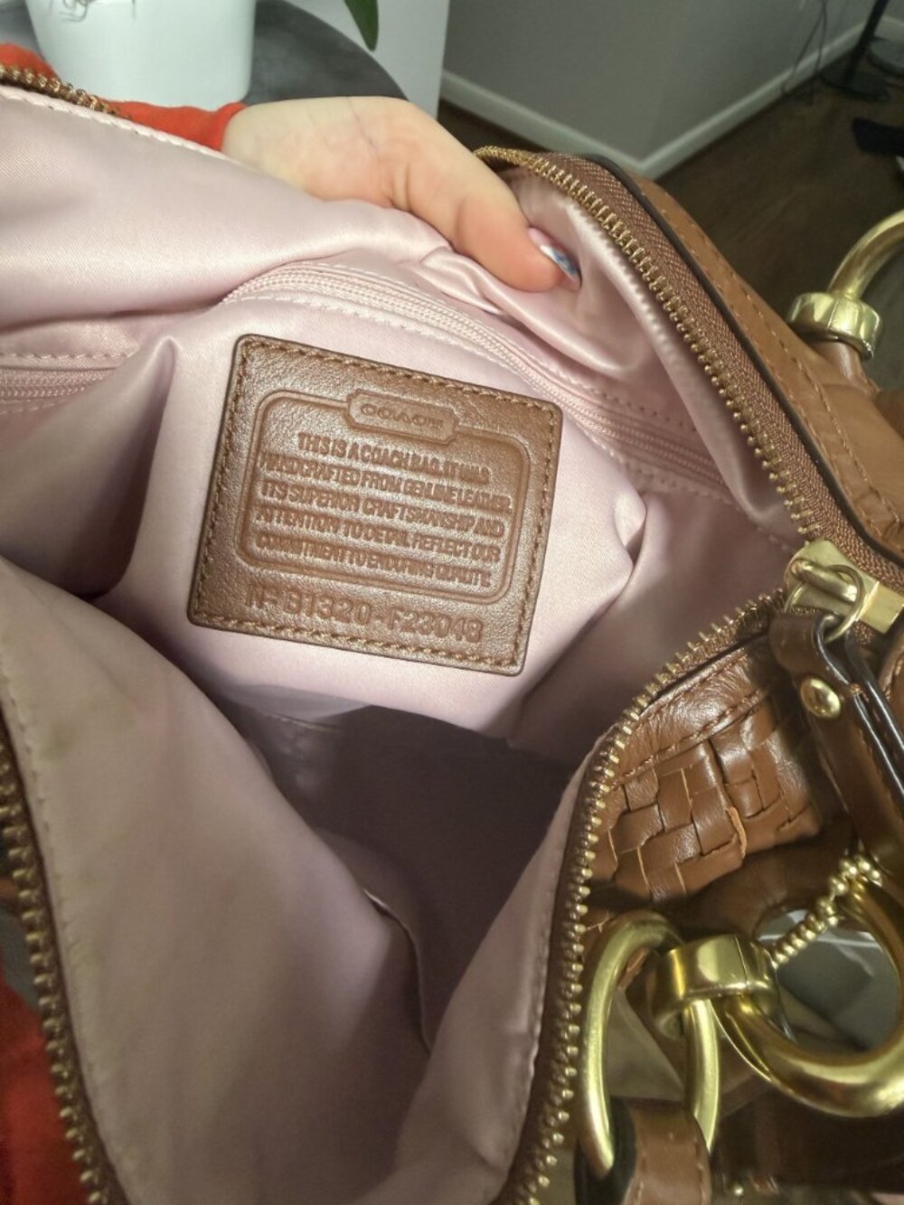 Coach Kristin woven shoulder bag with removable cross body strap Brown good cond - Picture 5 of 5